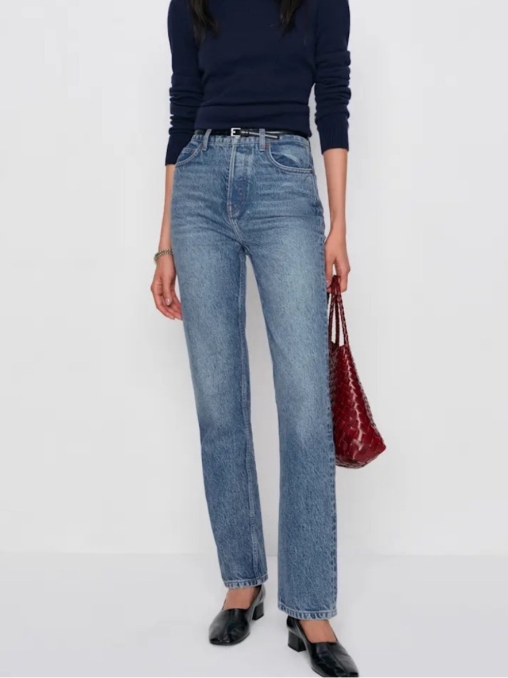 REFORMATION // Cynthia High Rise Straight Cropped Jeans size 28 - Colorado wash